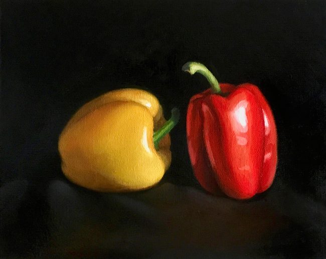 Peppers – Oil on Canvas, 30x24cm, 2020