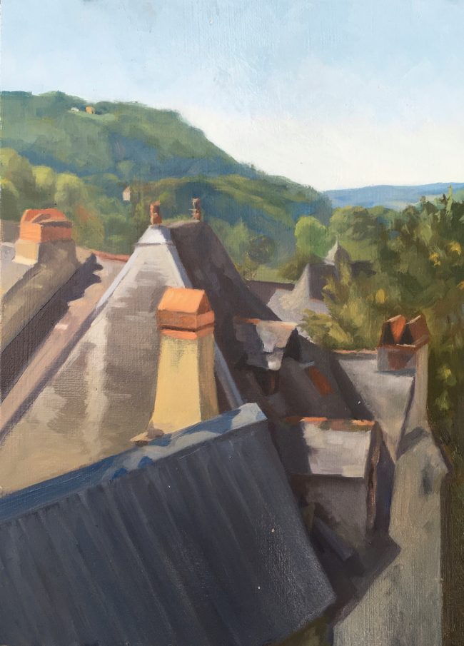 Terrasson-Lavilledieu – Oil on Panel, 18x25cm, 2020