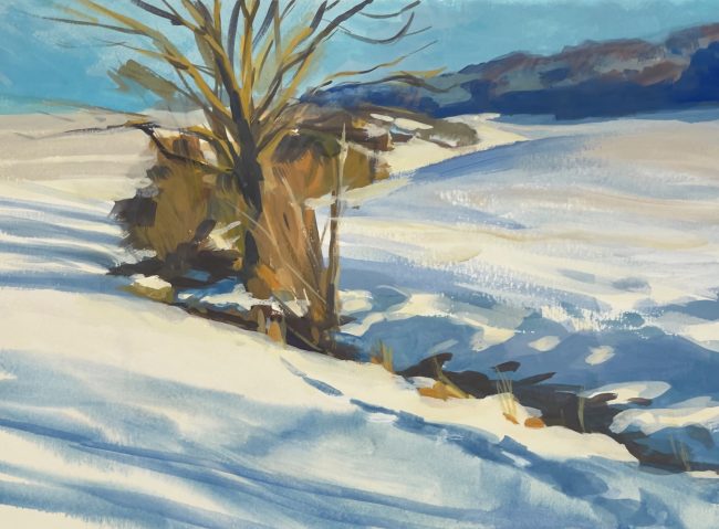 Frozen Creek -11C – Gouache on Paper, 22x30cm, 2021