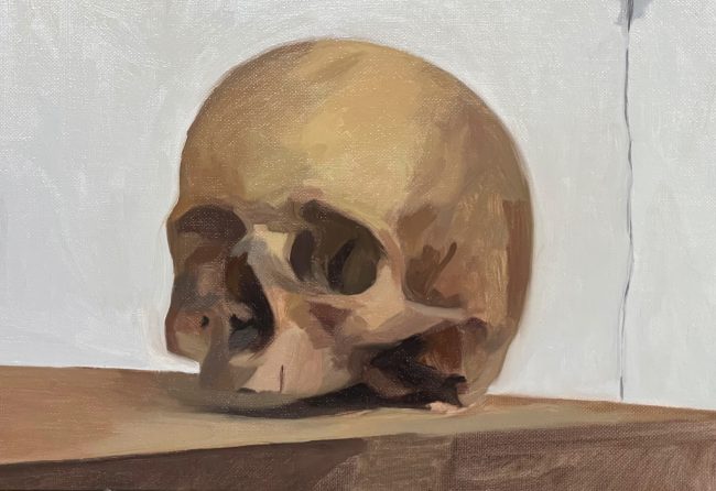 Skull – Oil on Panel, 20x30cm, 2021
