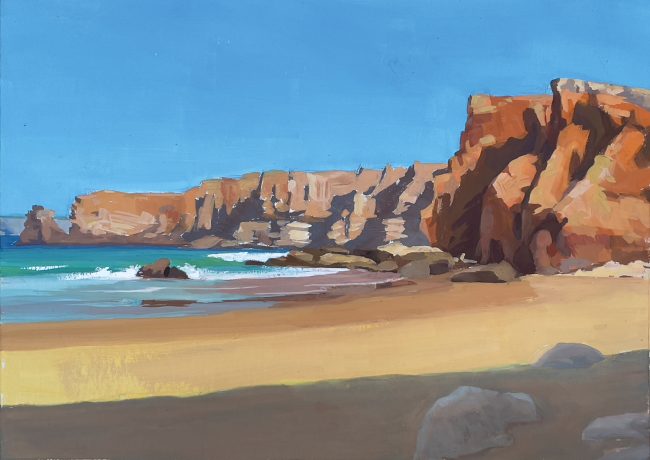 Praia do Tonel – Gouache on Cardboard, 31x23cm, 2021