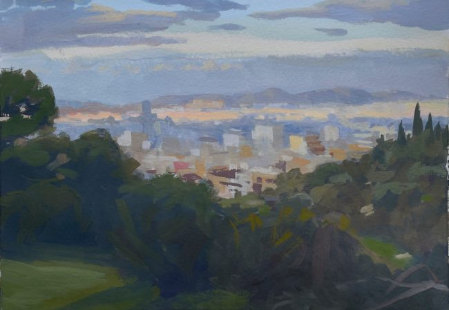View from Filapappou Park – Gouache on Paper, 20x15cm, 2021