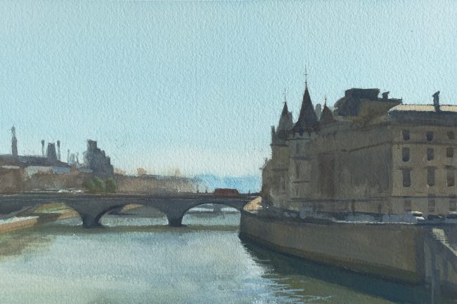 Sur Pont Neuf – Gouache on Paper, 29x19cm, 2022