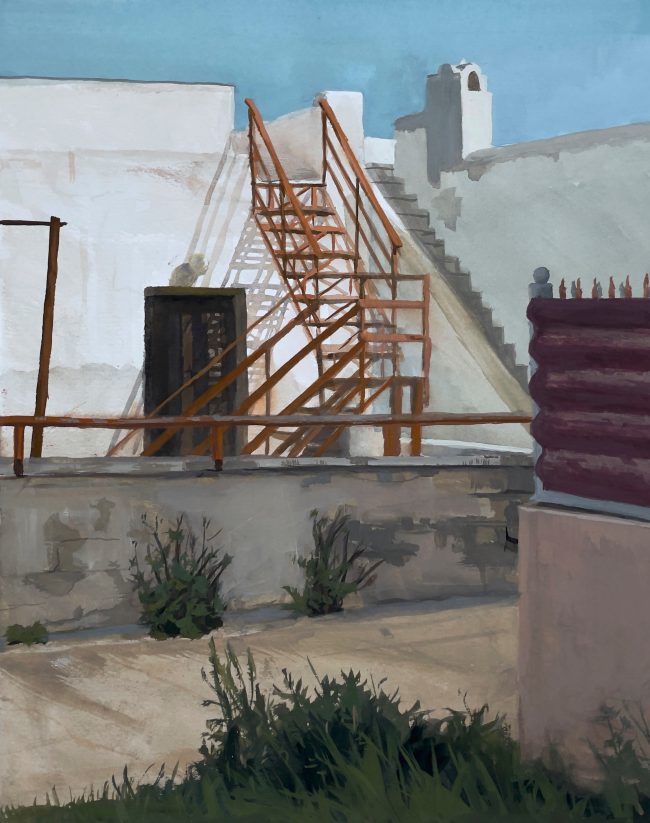 Rusty Stairs – Gouache on Paper, 25x31cm, 2022