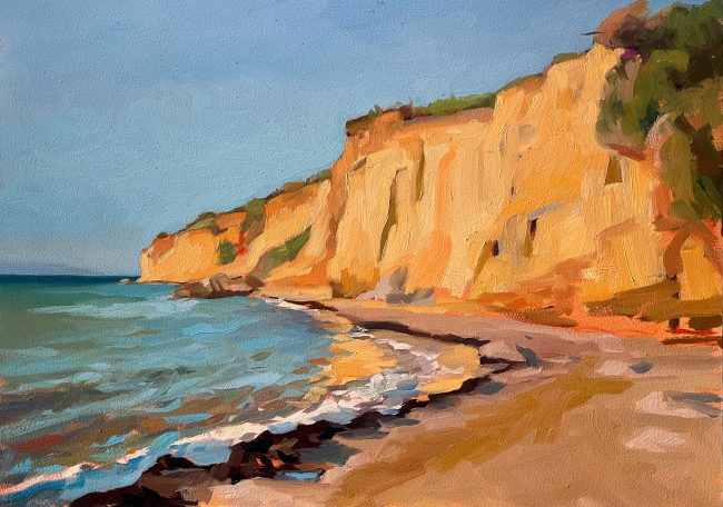Kleidia Beach – Oil on Panel, 30×21.5cm, 2022