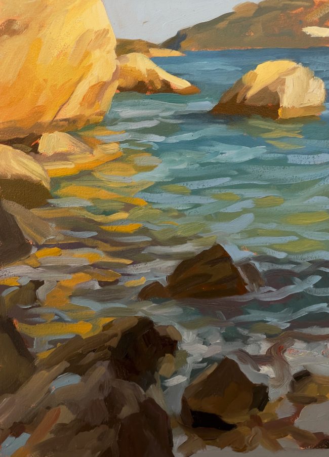 Porto Rafti Coast – Oil on Panel, 18x25cm, 2022