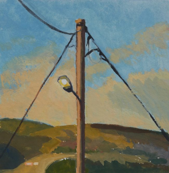 Street Lamp on Profits Ilias – Gouache on Paper, 10x10cm, 2022