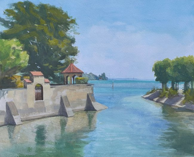 Konstanzer  Stadtgarten – Gouache on Paper, 32x25cm, 2022