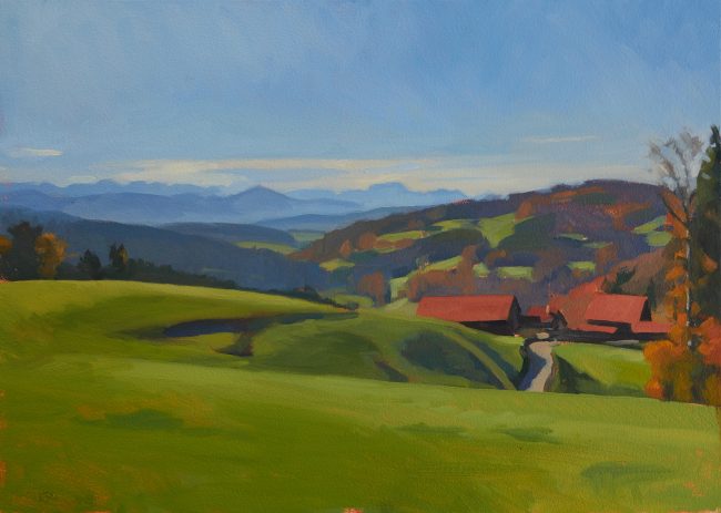 Tösstal – Oil on Panel, 30×21.5cm, 2022